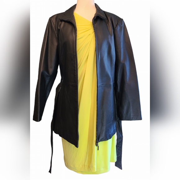 Worthington size L black leather coat - Picture 1 of 8